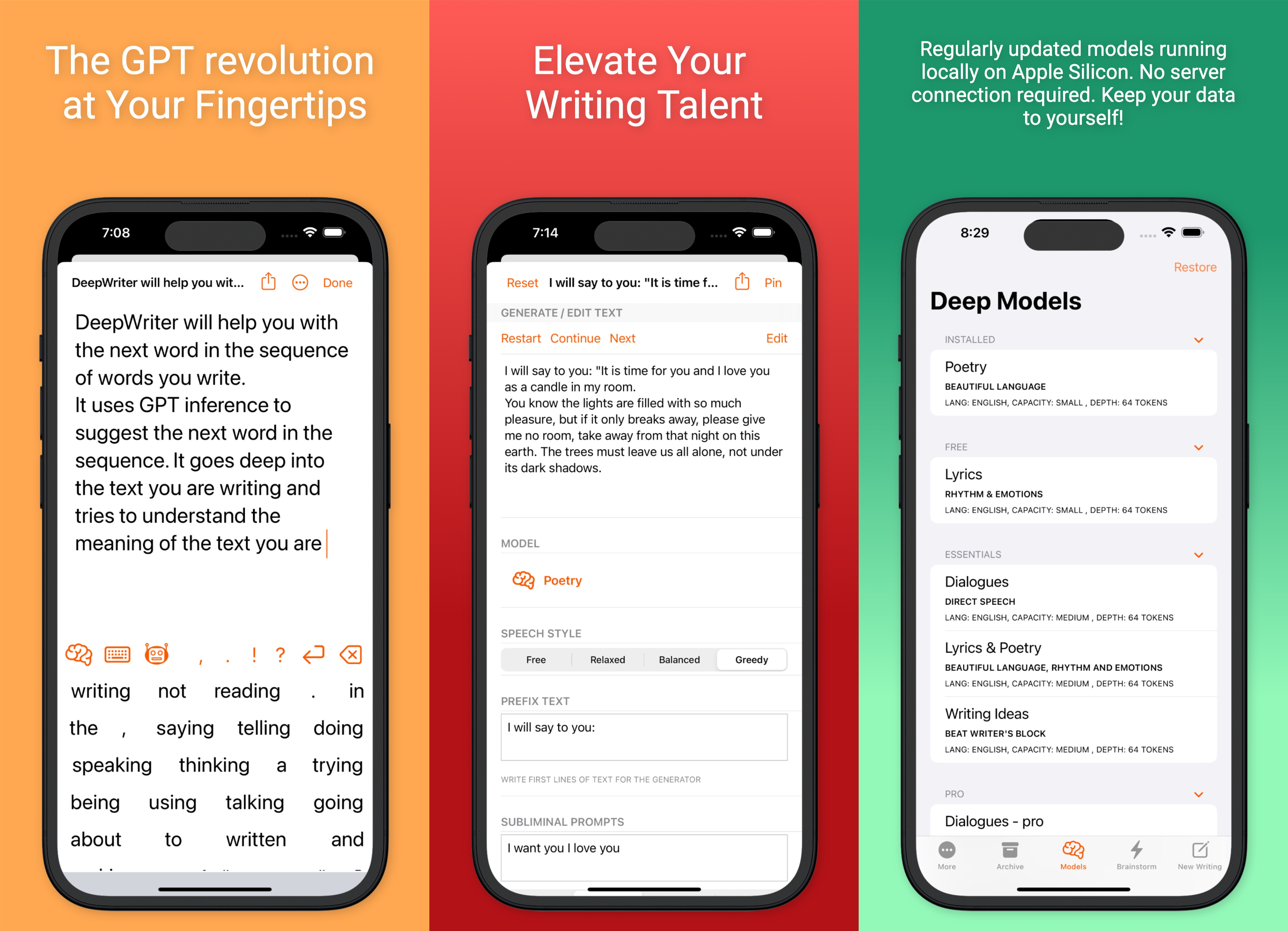 DeepWriter App Screenshot